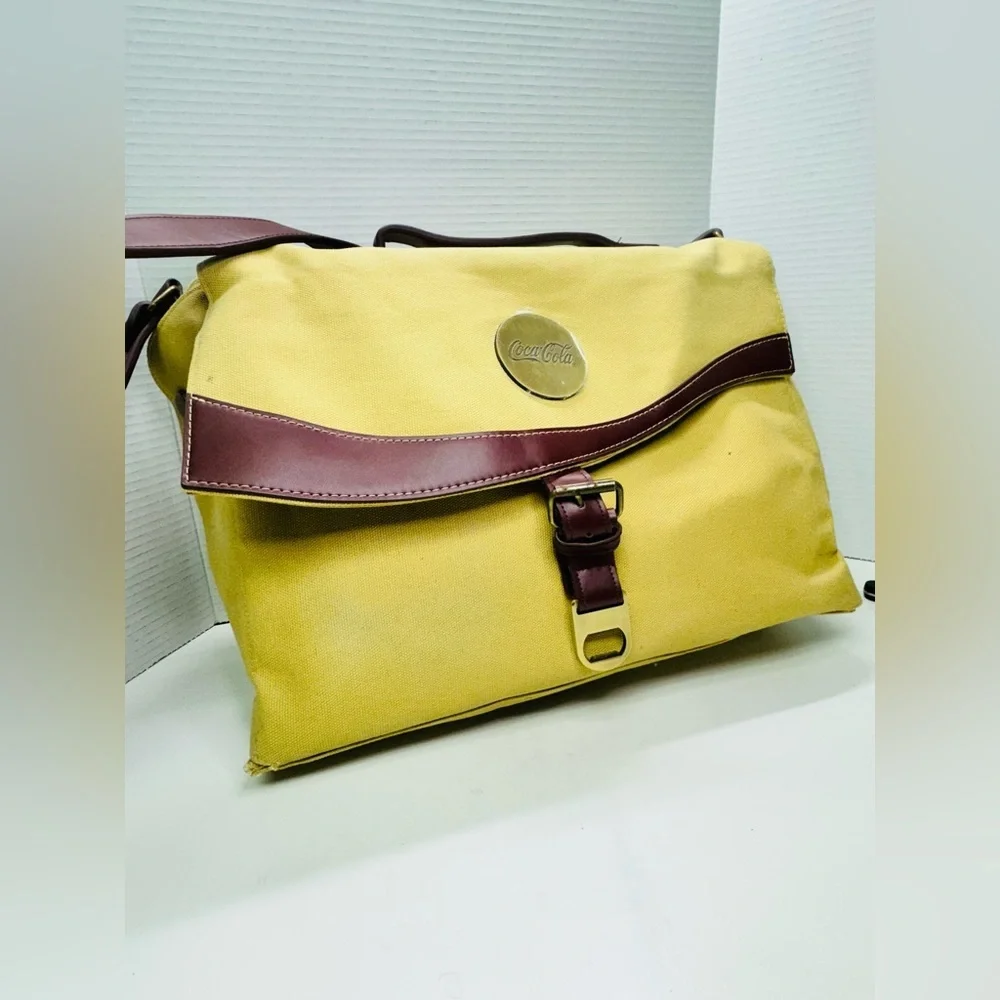 Coca Cola Canvas/Leather  Meseenger Bags Large